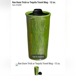 NIB Rae Dunn trick or tequila travel mug 12oz